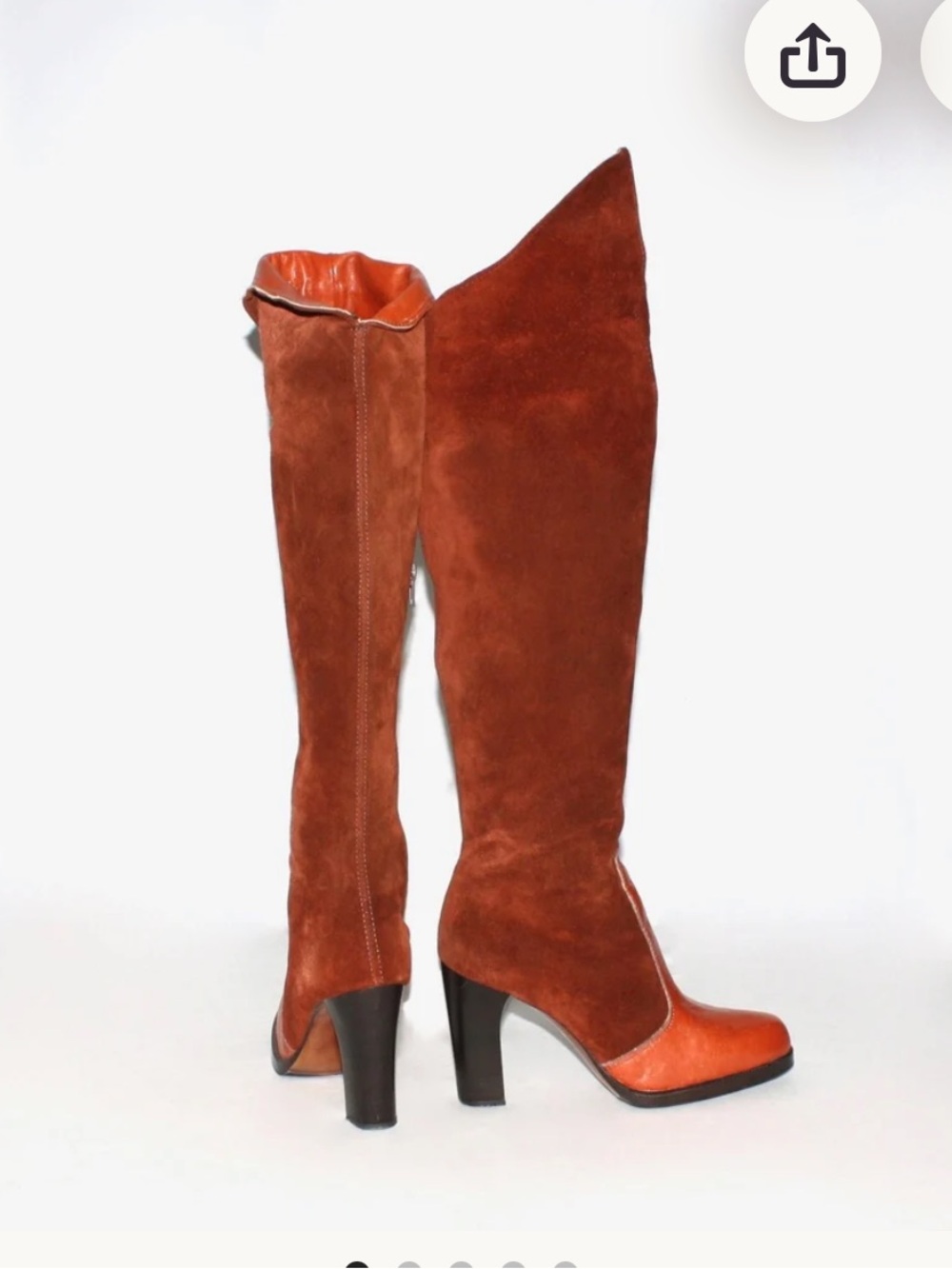 Quailkraft Rust Suede Knee-High Women's Boots 9 (fit us 8.5 to 9)